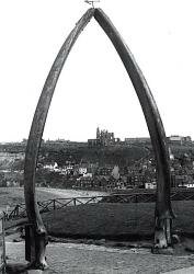 Whale bone arch on the West cliff at Whitby